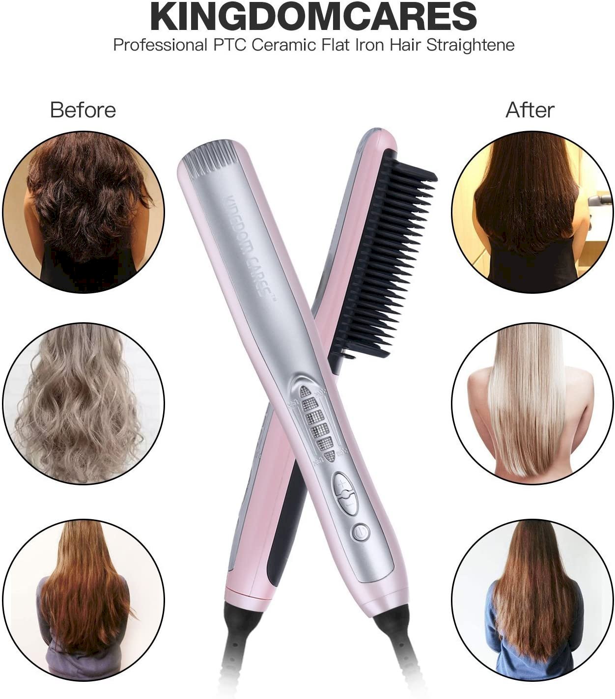 Hair Straightening Brush Anti Scald Hair Straightener Comb Pink KC288C -  Marketplace for Buy and Sale Products And Post Free Classified Ads