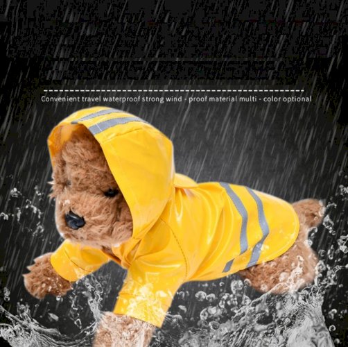 Reflective Stripe Dog Raincoat 100% Waterproof 
