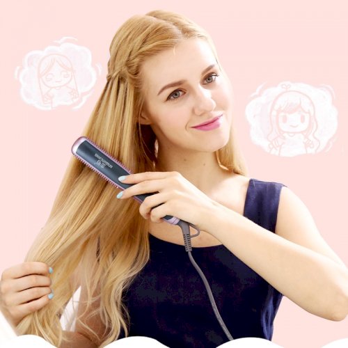 Hair Straightener Comb KD388A 2 in 1 Electric Curling Straightening Irons